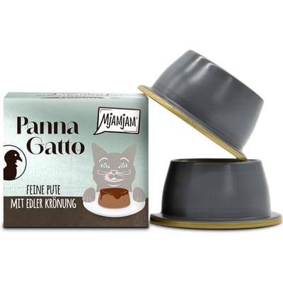 2x80g Fijne Kalkoen met verfijnde topping MjAMjAM Panna Gatto natvoer voor katten