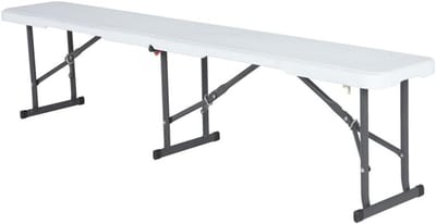 Opvouwbare 6 Ft Halve Bank - Wit, 3,85 * 37in*12"