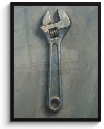 Poster in lijst - Fotolijst 50x70 cm - Posters - Moersleutel - Gereedschap - Verf - Posterlijst zwart - Decoratie - Wanddecoratie woonkamer - Muurdecoratie slaapkamer