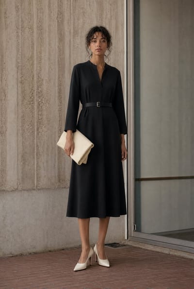 Lalla dress technical jersey | Black - Black / S