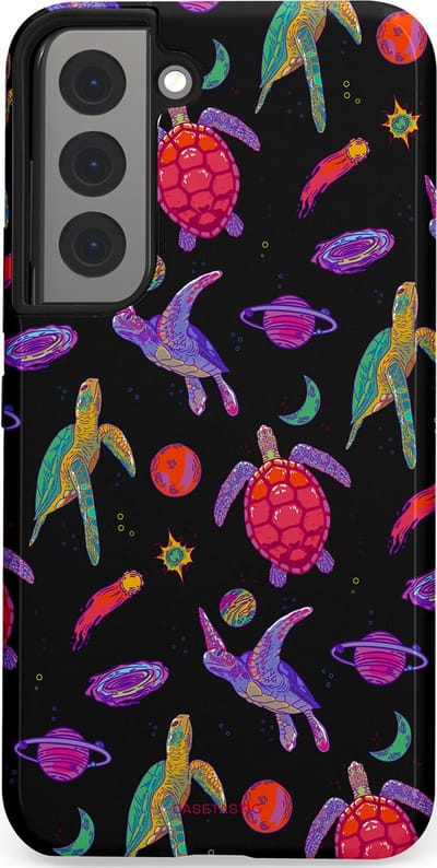 Casetastic Hoesje Geschikt voor Samsung S22 - Stijlvolle Beschermende Duo-layer Case - Astro schildpad