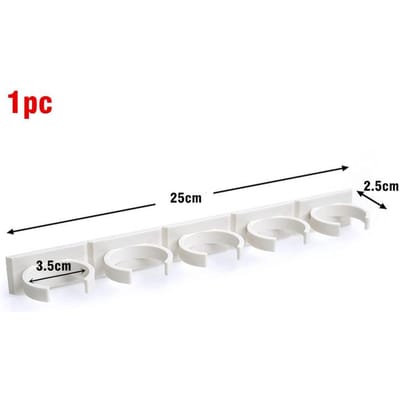 4 stuks Plastic Keukenpottenrek Wandmontage Kleefstof Kruidenflesjes Houder Specerijenfles Houder Grijper Clips Opbergrek
