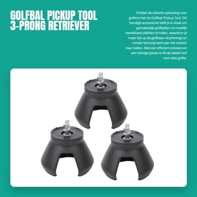 Dailygoods- Golfbal Pickup Tool - 3-Prong Claw - Golfbal Retriever - Accessoire voor Golf Putter - Lichtgewicht - 5 x 4 cm - Golfbal Grijper