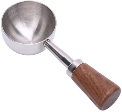 Dailygoods- Koffielepel 15ml - Roestvrij Staal - Houten Handvat - Multifunctioneel - Precisie Maatlepel - Duurzaam Ontwerp