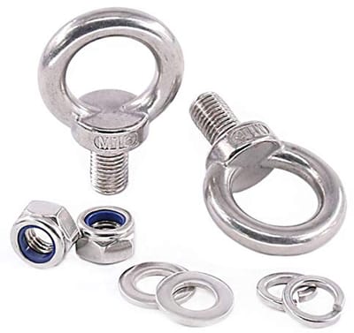 Heavy Duty Schroef Bout Set met Oogbout, Slotmoeren en Ringen - RVS M16 Bevestigingsmiddelen