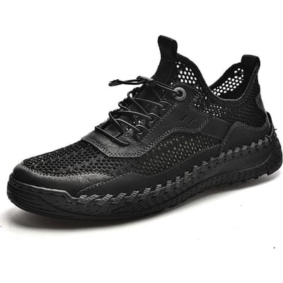 Nieuwe Herenschoenen Zomer Mesh Schoenen Heren Leer Ademend Sport Casual Schoenen Dunne Lichtgewicht Mesh Schoenen 43