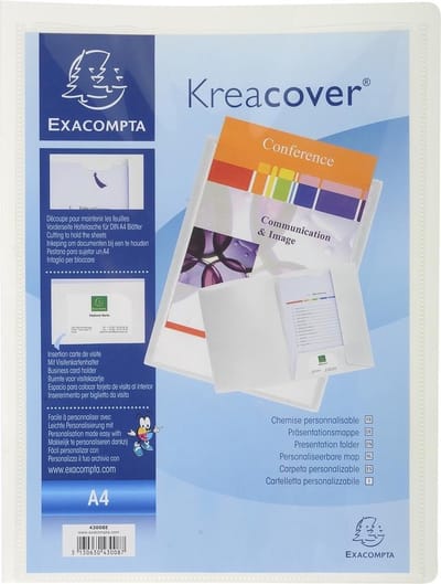 30x Kreacover�Personaliseerbare Presentatiemap - soepele PP - A4, Wit