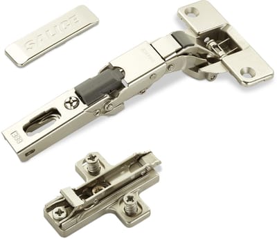 2 x Salice universeel potscharnier 110° Boorbeeld T52 met kruismontageplaat Hoogte 3 mm excentrische aanpassing, Afdekking voor scharnierarm