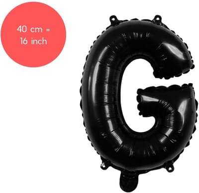 Fienosa Letter Ballonnen - Letter G - Zwart - Kleur Zwart - 40 cm - Helium Ballon - Verjaardag Ballon - Verjaardag versiering