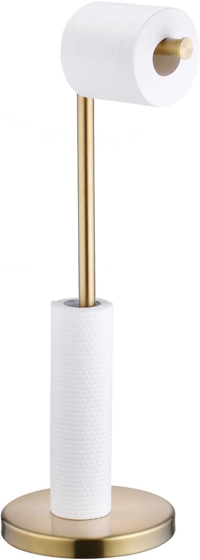 Dailygoods- Toiletrolhouder Vrijstaand - Opvouwbaar - Roestvrij Staal - Reserverolhouder voor 3-4 Rollen - Antislip Voetstuk - Corrosiebestendig - Papierdispenser