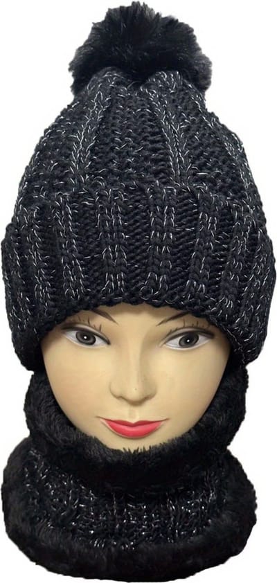 Nivard Nekwarmer - Heren - Dames - Fleece - Motor - Bandana - Masker - Colsjaal - Winter - Sjaal - Gewatteerd - Set - Met Muts - Zwart