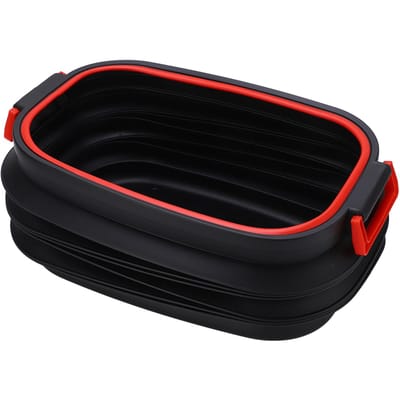 Seau de Rangement Télescopique 37L Poubelle Multifonctionnelle avec Couvercle pour Pêche Extérieure Camping Voyage black