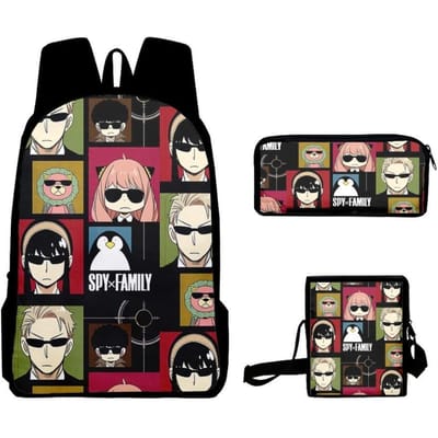 Amazon spion SPY x FAMILY speelhuis anime merchandise student rugzak schoudertas etui driekoppige set Oxford stof