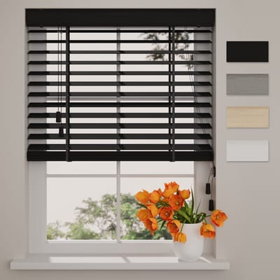 Bamboe Houten Jaloezie Easy - 50 mm - Black - 105 x 130