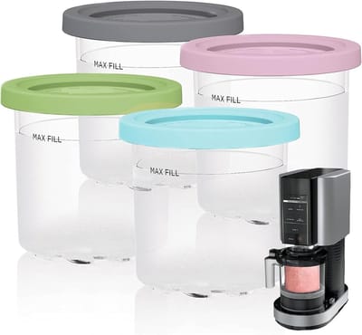 IJsbakjes voor Ijsmachines - 4 Stuks, Lekvrij, Herbruikbaar en Geschikt voor Diverse Desserts