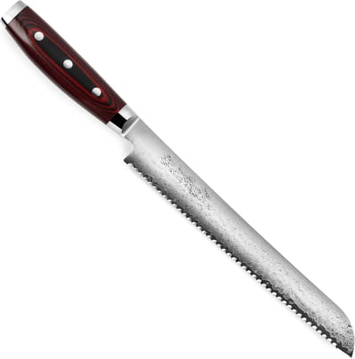 Yaxell Super Gou Broodmes 23 cm – 161 Lagen Damaststaal – SG2 Staal – 63 HRC – Canvas-Micarta Heft