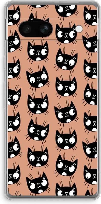 Case Company® - Hoesje geschikt voor Google Pixel 7A hoesje - Kat - Soft Cover Telefoonhoesje - Bescherming aan alle Kanten en Schermrand