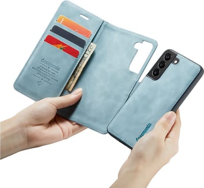 CaseMania Bookcase hoesje geschikt voor Samsung Galaxy S24 - Effen Aqua - Kunstleer