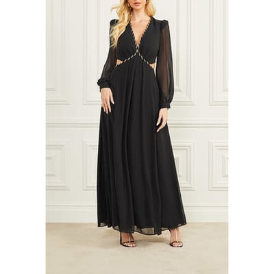GUESS Marciano By  Ursula Gown Solid Jet Black Maxi Dress Taglia: M | Maxi abiti Outlet | Donna | Nero