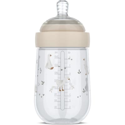 Mepal Mio Babyfles Little Dutch - 240 ml - Anti-koliek - Spiraalontwerp voorkomt verstopping - Siliconen van medische kwaliteit - Little Goose