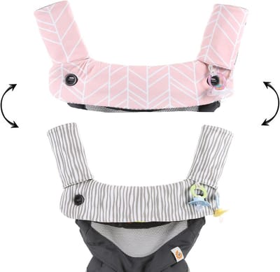 Omkeerbaar wattenschijfje voor baby - Roze visgraatontwerp, Hypoallergeen - Perfect als babymeisjesdouchegeschenk