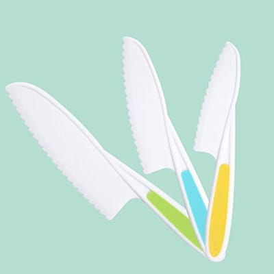 Dailygoods- Keukenmessenset Kindveilig - 3 Stuks - Nylon - Voor Brood/Fruit/Salade - BPA-vrij - Ergonomische Handgrepen - Kindermessen