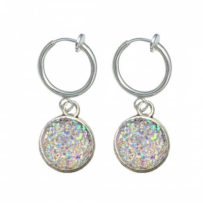 Klem oorbellen- Cleo- multi- zilverkleur-geen gaatje-Charme Bijoux