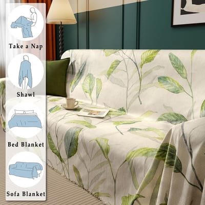 Vintage Plaid voor Bank en Sofa - Decoratieve Sierdeken Beige 180x230 cm
