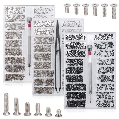 Dailygoods- Schroevenset 1500 Stuks - Reparatieset Brillen/Horloges - Miniatuurschroeven - Gereedschap voor Vastdraaien - Opbergdoos - Eenvoudig in Gebruik