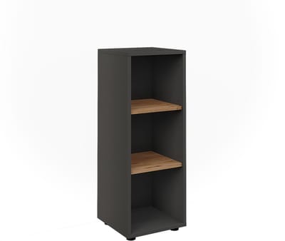 Vicco Midikast Irma, Antraciet/Goudkleurig Eiken, 30 x 81 cm met 3 opbergvakken