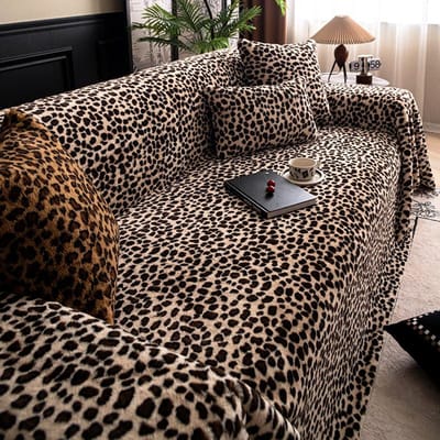 Winter verdikt warm luipaardprint pluche bank zitkussen effen kleur bankhoes stof bank zitkussen woonkamer 180*130cm