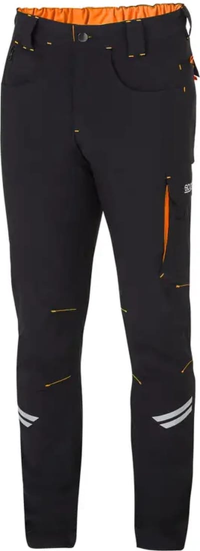 Sparco Werkbroek Tech Light Kansas - Zwart — Oranje — XS
