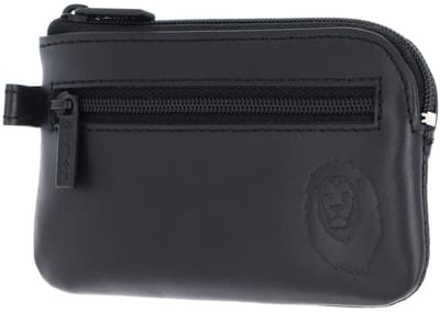 oxmox Leren sleutelgeval Leather Keyholder Freedom Lion Embossed Black zwart