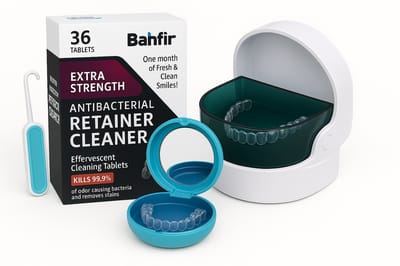 4-in-1 Reinigingsset voor Invisalign & Retainers – Met Ultrasoon Reiniger, Sterke Reinigingstabletten, Aligner Opbergdoos met Spiegel & Verwijdertool