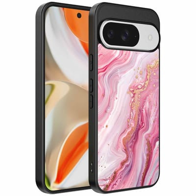 Geschikt voor Google Pixel 9 Pro XL Telefoonhoesje met marmer opdruk - TPU backcover case marble design - Roze - Smartphonica geschikt voor Google Pixel 9 Pro XL