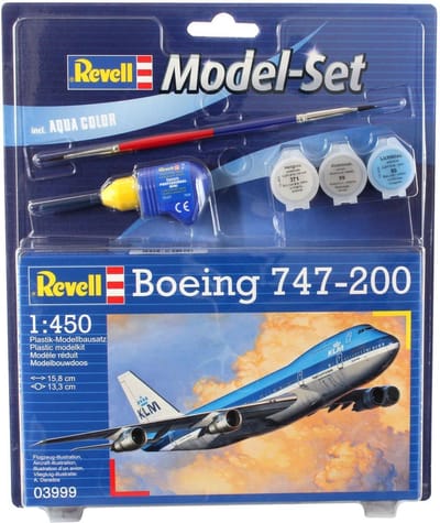 Revell Modelbouwpakket Vliegtuigen - 63999 Boeing 747-200 Jumbo Jet - Model Set Plastic - Volwassenen - 22 onderdelen - 1:450