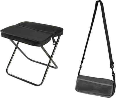 Opvouwbare Kruk - Draagbare Zitplaats - Buitenactiviteiten - Stevig X-frame ontwerp - Tot 120 kg - Zwart