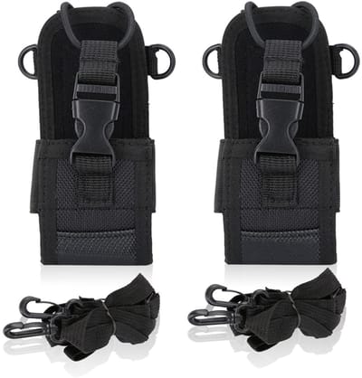 MTTproducts- Walkietalkiehouder 2 Stuks - Verstelbare Schouderriem - Universele Nylon Beschermhoes - Lichtgewicht - Duurzaam - Handen Vrij - Portofoonhouder
