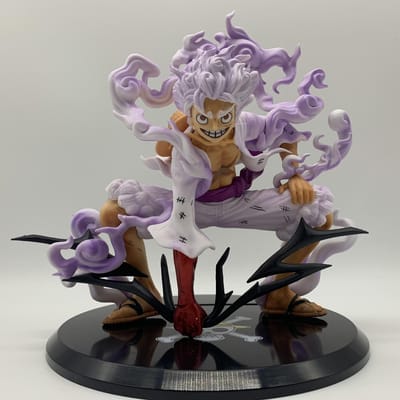 Luffy Anime One Piece Figuur Luffy Gear 5 Actiefiguren Anime One Piece Standbeeld Monkey D. Luffy PVC Model Speelgoed Cadeau Voor Vriend zilver