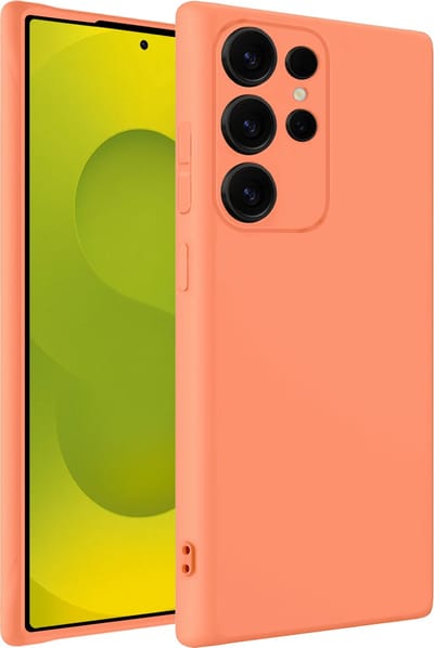 Hoesje - Geschikt voor Samsung Galaxy S25 Ultra - Sterk & Shockproof - Hoes Cover - Siliconen Case - Telefoonhoesjes - Perzik