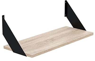 Wandrek LOFT industrieel design met houten planken en metalen beugels - Modern wandmeubel voor woonkamer, slaapkamer en kantoor