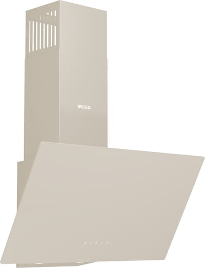 Wiggo WE-A641G(C) – Schuine Afzuigkap – 60 cm – Glasdesign – Energieklasse A – ECO+ Touch Control – Crème Glas – 5 Jaar Garantie