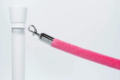 Afzetkoord Velours | Roze - Chroom