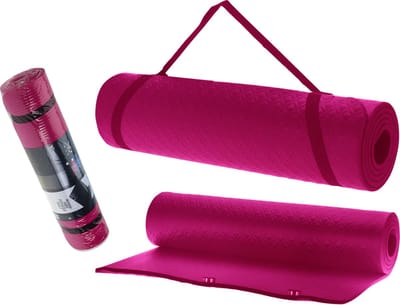 XQMax - Fitnessmat - 180cm x 60cm x 1cm - yogamat - roze - Cadeau