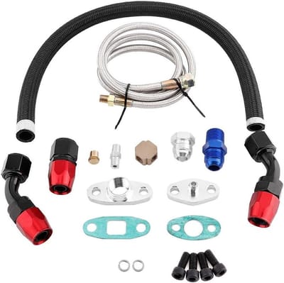 Turbo Oil Supply en Retourlijn Adapter Flens Kit voor T3 T4 GT35 GT70 GT66 - Vervangingsset voor Motorolie Systemen en Turbo Installaties