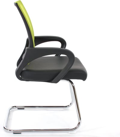 Set van 2 vergaderstoelen Ancona, bezoekersstoel, kunstleer MVG-gecertificeerd ~ groen