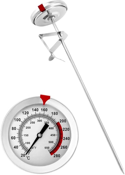 longziming - Keukenthermometer - RVS - Vleesthermometer Met 23cm Sonde - Tot 280°C/550°F Keuken Thermometer - Grill, BBQ En Frituren - Bakken