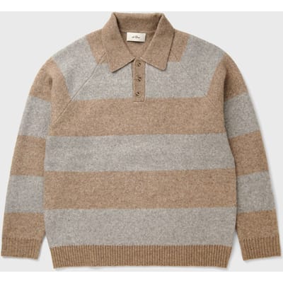 Striped Melange Knitted Polo