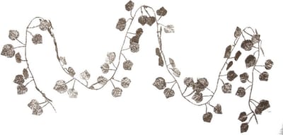 Othmar Decorations Kerstboom slinger - met bladeren - champagne - 200 cm - kunststof
