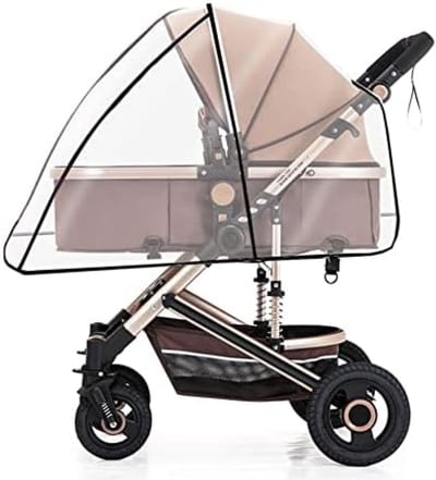 Universele Regenhoes voor Kinderwagen - Transparante Weerbescherming tegen Regen, Wind en Sneeuw - Eenvoudig te Monteren en Op te Vouwen - Geschikt voor Alle Seizoenen - Babywagen Accessoire